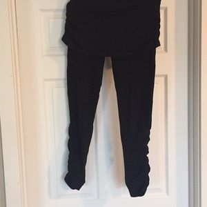 Tight leggings with a built in skirt.